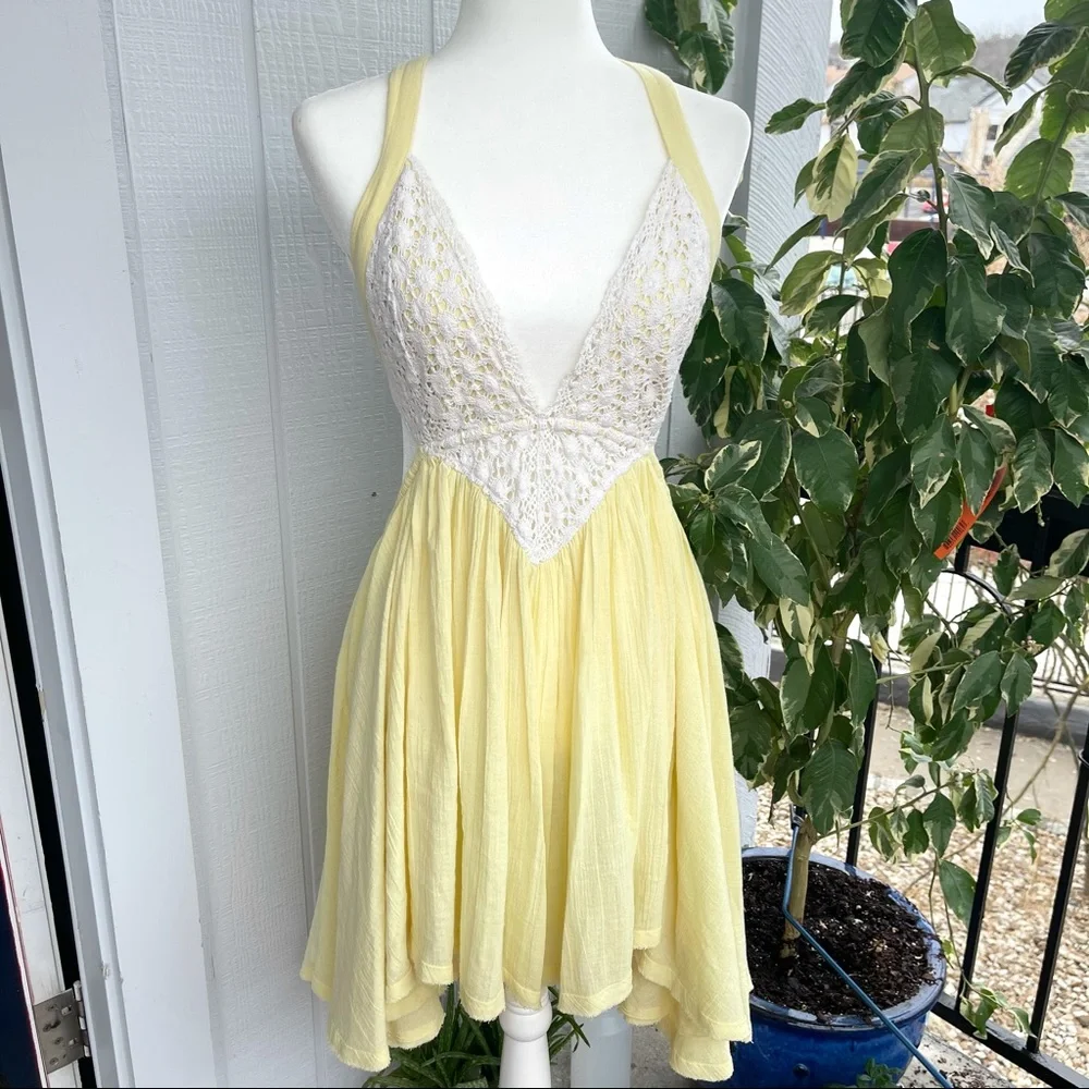 Yellow and white Free people summer dress - Picture 2 of 11